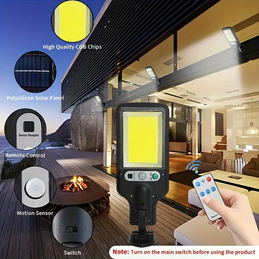 PACK x 3 LUCES SOLARES - con sensor de movimiento + control remoto