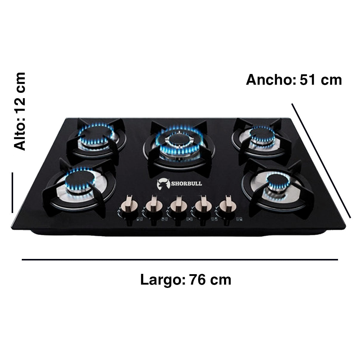 Parrilla 5 Quemadadores Vidrio Templado - Elegancia en cualquier parte