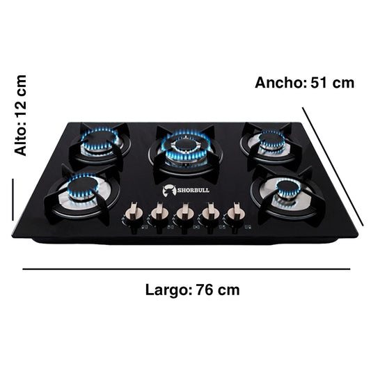 Parrilla 5 Quemadadores Vidrio Templado - Elegancia en cualquier parte