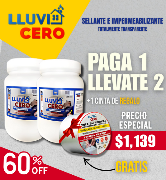 LLUVIA ACERO PLUS 2,000ML + CINTA TAPAGOTERA