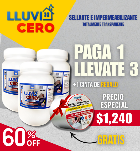 LLUVIA ACERO PLUS 3,000ML + CINTA TAPAGOTERA