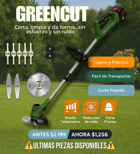 GREENCUT™ - Desbrozadora electrica, telescopica y ligera