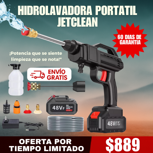 JETCLEAN PORTATIL™ – Limpieza Profesional con Ahorro de Agua