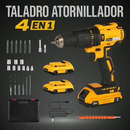 Taladro Desatornillador + 2 Baterias